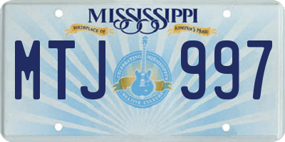 MS license plate MTJ997