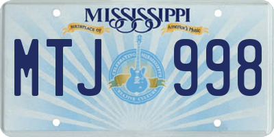 MS license plate MTJ998