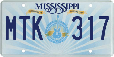 MS license plate MTK317