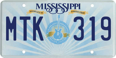 MS license plate MTK319
