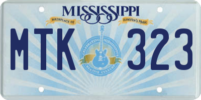 MS license plate MTK323