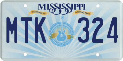 MS license plate MTK324