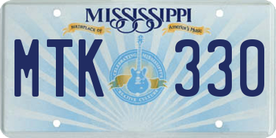 MS license plate MTK330