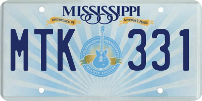 MS license plate MTK331