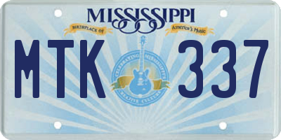 MS license plate MTK337