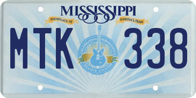 MS license plate MTK338