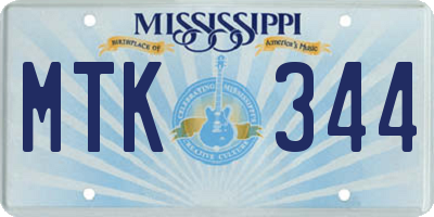 MS license plate MTK344