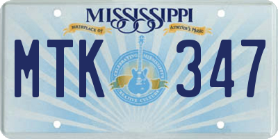 MS license plate MTK347
