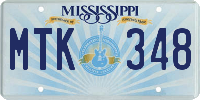 MS license plate MTK348