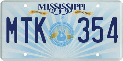 MS license plate MTK354