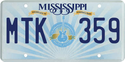 MS license plate MTK359