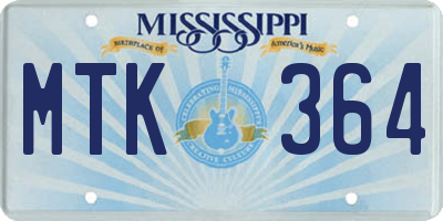 MS license plate MTK364