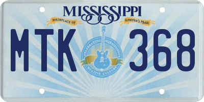 MS license plate MTK368