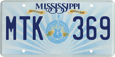 MS license plate MTK369