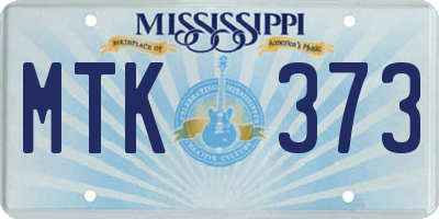 MS license plate MTK373