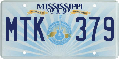 MS license plate MTK379