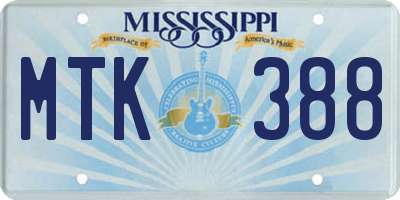 MS license plate MTK388