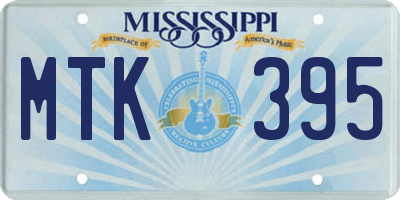 MS license plate MTK395