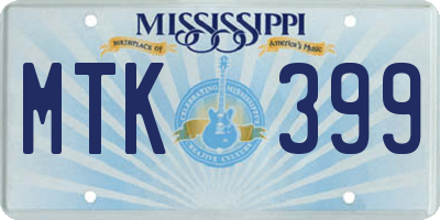 MS license plate MTK399