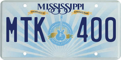 MS license plate MTK400
