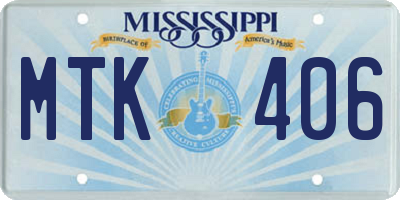 MS license plate MTK406