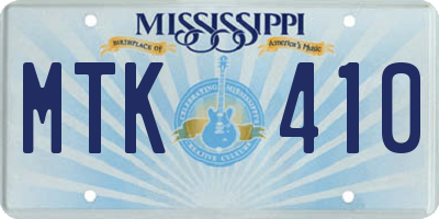 MS license plate MTK410