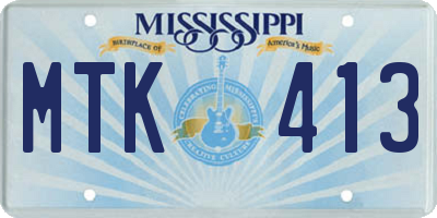 MS license plate MTK413