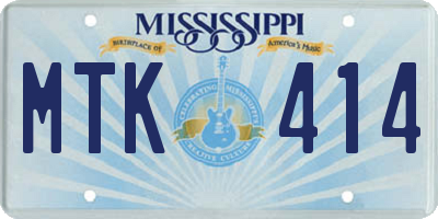 MS license plate MTK414