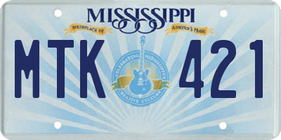 MS license plate MTK421