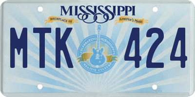 MS license plate MTK424