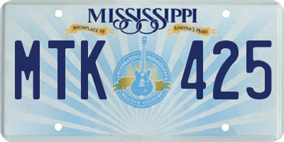 MS license plate MTK425