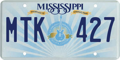MS license plate MTK427