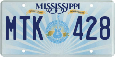 MS license plate MTK428