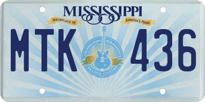 MS license plate MTK436