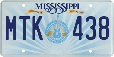 MS license plate MTK438