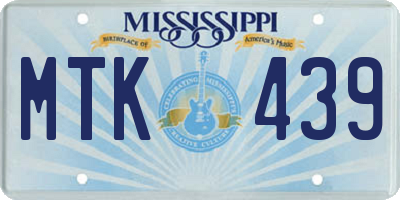 MS license plate MTK439