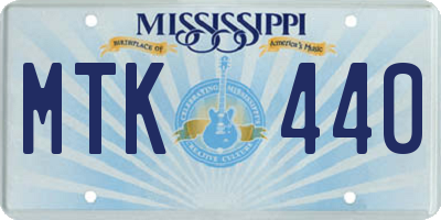 MS license plate MTK440