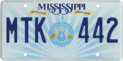 MS license plate MTK442