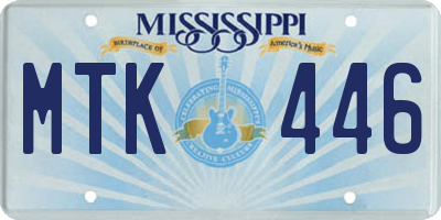 MS license plate MTK446
