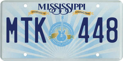 MS license plate MTK448