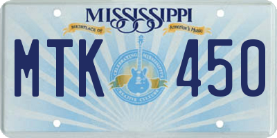 MS license plate MTK450
