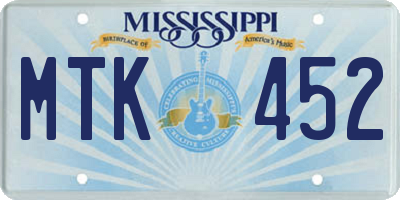 MS license plate MTK452