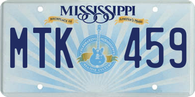 MS license plate MTK459