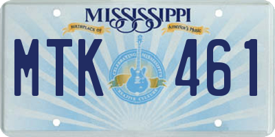 MS license plate MTK461