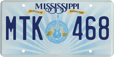 MS license plate MTK468