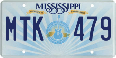 MS license plate MTK479