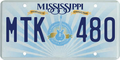 MS license plate MTK480