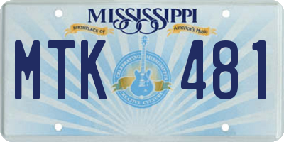 MS license plate MTK481