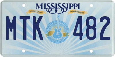 MS license plate MTK482