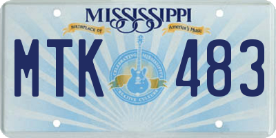 MS license plate MTK483